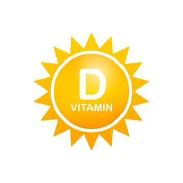 Vitamin D Icon with Sun. Vector stock illustration. Stock Illustration
