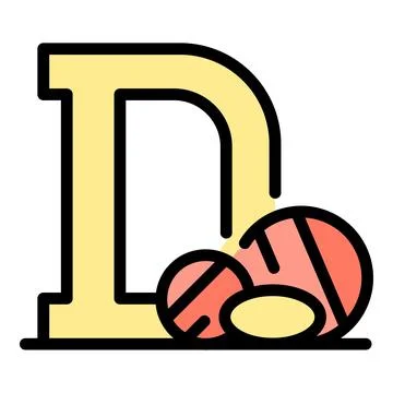 Vitamin d icon vector flat Stock Illustration