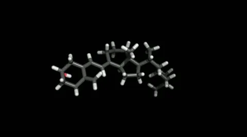 Vitamin d molecule in a stick representation on black background Stock Footage 11131259