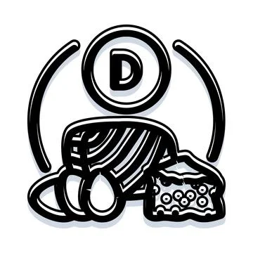 Vitamin d sources icon representing healthy nutrition Stockillustratie