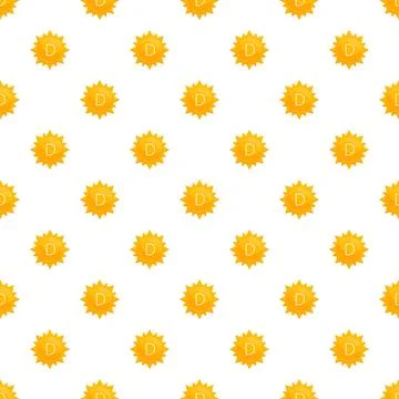 Vitamin d sun icon repeating pattern illustration Illustrazione stock