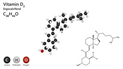 Vitamin D2 (Ergocalciferol). Seamless loop. Stock Footage 152406071