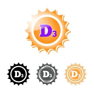 Vitamin D3 icon different styles, vector illustration Stock Illustration