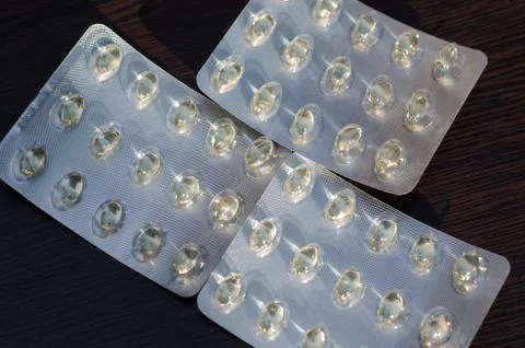 Vitamin D3 tablets Stock Photos
