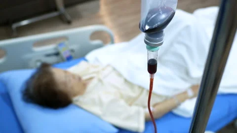 Vitamin drip dropping continuously rate for anemia at ward. Stock Footage 247530068