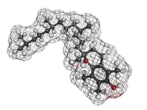 Vitamin e (alpha-tocopherol) molecule Stock Illustration