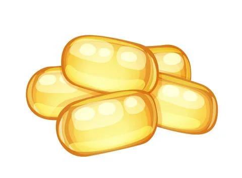 Vitamin E capsules. Cartoon vector icon isolated on white background Illustrazione stock