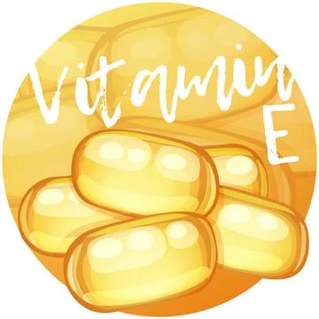 Vitamin E capsules illustration 库存插图