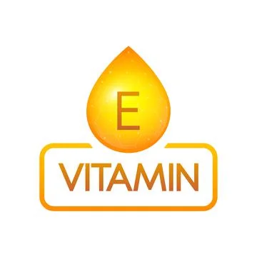 Vitamin E drop banner izolated on white background. Vector illustration. Stock Illustration