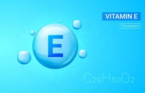 Vitamin E drop vector illustration icon. Chemical vitamin E pill tocopherols Stock Illustration