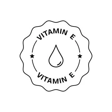 Vitamin E emblem on white background Stock Illustration