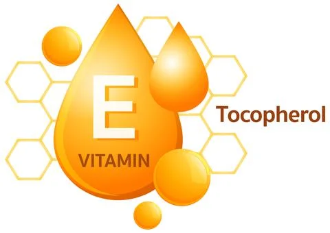 Vitamin E Tocopherol Molecule Drops Vector Illustration Stock Illustration