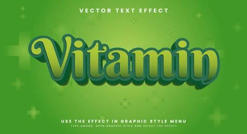 Vitamin editable text effect Template Stock Illustration