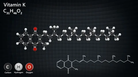 Vitamin K (Phylloquinone). Seamless loop. Stock Footage 151963844