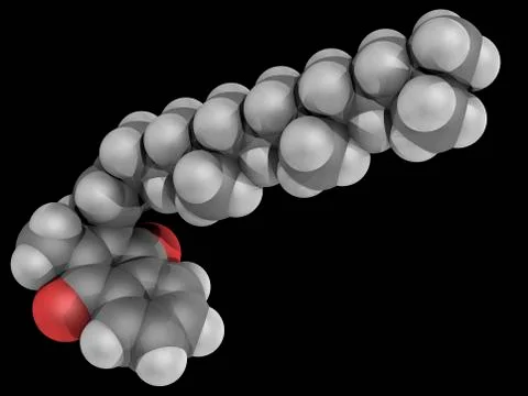 Vitamin k1 molecule Stock Illustration