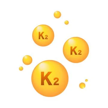 Vitamin K2 is gold Ascorbic acid. Vector illustration Stock Illustration