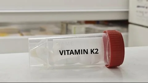 VITAMIN K2 tablets for support bone and cardiovascular health Fotos de archivo