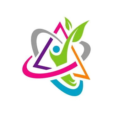 Vitamin logo design vector icon healthy people symbol and green elements illu Stockillustratie