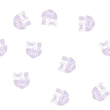 Vitamin na glyph seamless pattern Stock Illustration