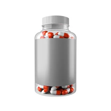 Vitamin packaging mockup 3d rendering Stock Illustration