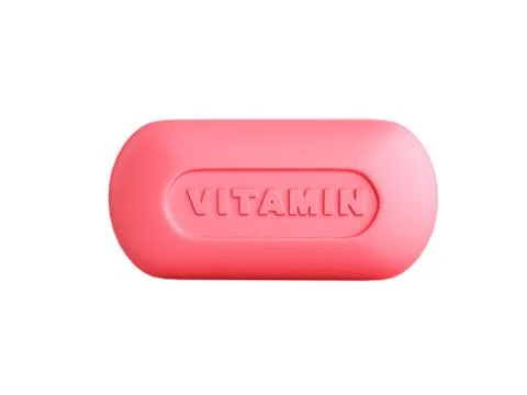 Vitamin pill 3d render on white background no shadow Stock Illustration