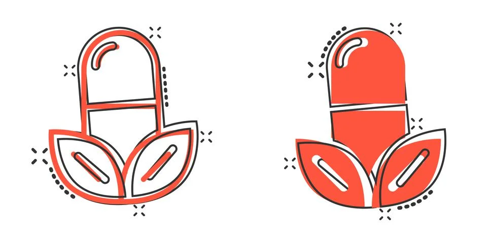 Vitamin pill note icon in comic style. Capsule cartoon vector illustration on Stock Illustration