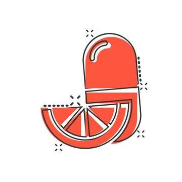 Vitamin pill note icon in comic style. Capsule cartoon vector illustration on Illustrazione stock