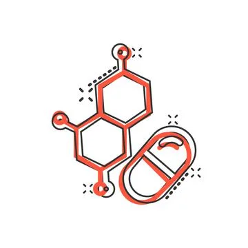 Vitamin pill note icon in comic style. Capsule cartoon vector illustration on Stock Illustration