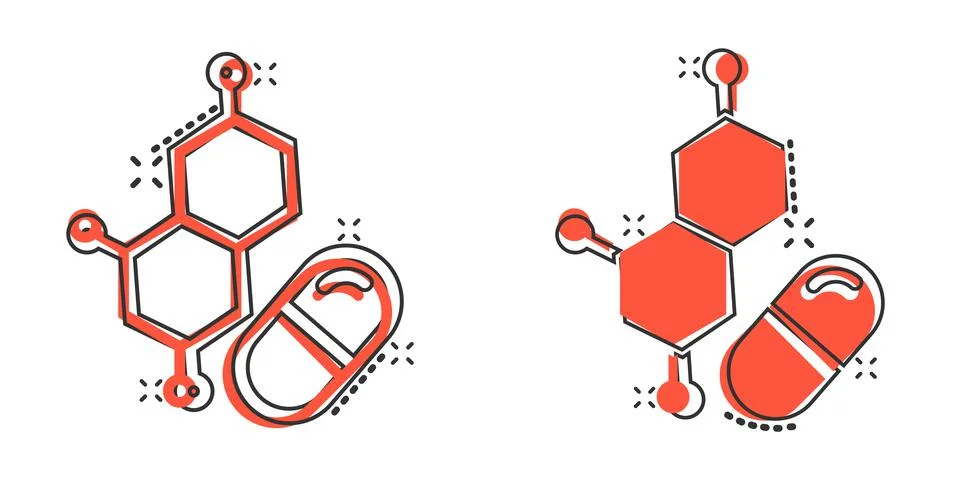 Vitamin pill note icon in comic style. Capsule cartoon vector illustration on Stock Illustration