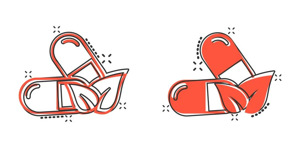 Vitamin pill note icon in comic style. Capsule cartoon vector illustration on 스톡 일러스트