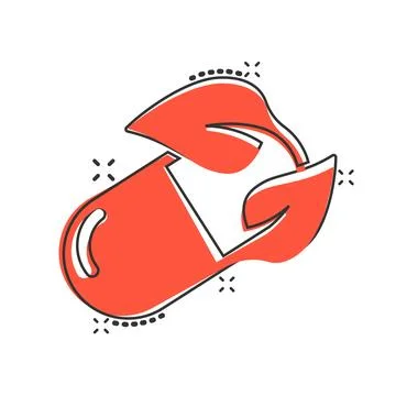 Vitamin pill note icon in comic style. Capsule cartoon vector illustration .. Stock Illustration