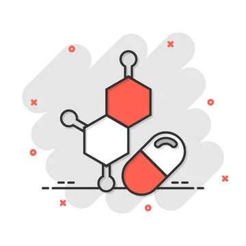 Vitamin pill note icon in comic style. Capsule cartoon vector illustration .. Stock Illustration