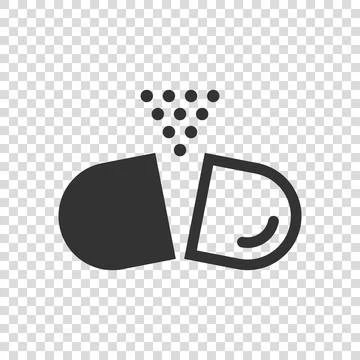 Vitamin pill note icon in flat style. Capsule vector illustration on white is 스톡 일러스트