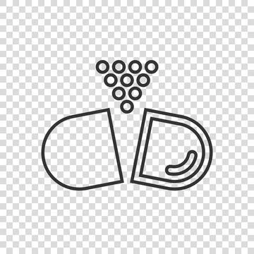Vitamin pill note icon in flat style. Capsule vector illustration on white is Stock Illustration