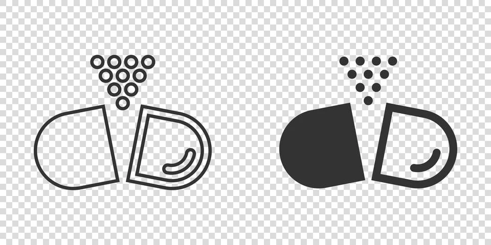 Vitamin pill note icon in flat style. Capsule vector illustration on white is イラスト素材
