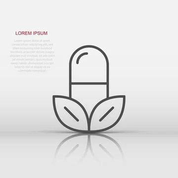 Vitamin pill note icon in flat style. Capsule vector illustration on white .. Illustrazione stock