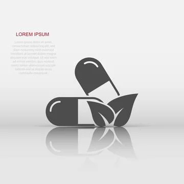 Vitamin pill note icon in flat style. Capsule vector illustration on white .. 스톡 일러스트