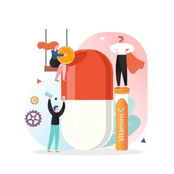 Vitamin pills vector concept for web banner, website page Illustrazione stock
