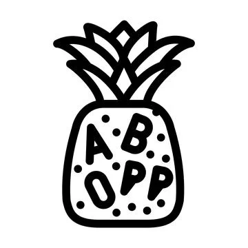 Vitamin pineapple line icon vector illustration Illustrazione stock