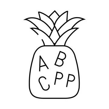 Vitamin pineapple line icon vector illustration Stock Illustration