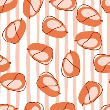 Vitamin seamless pattern with simple doodle fruit lums elements ornament. Pin 스톡 일러스트