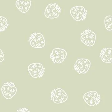 Vitamin strawberries line vector seamless pattern Illustrazione stock
