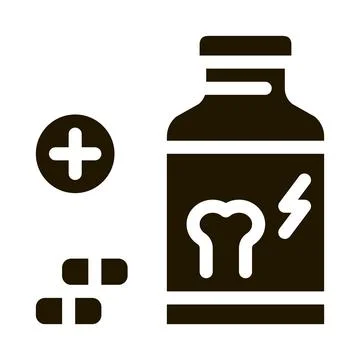 Vitamin for strengthening bones icon Vector Glyph Illustration Stock Illustration