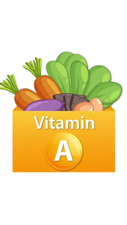 Vitamin A Supplement Box Animation with Fresh Vegetables Stock Footage 321670686