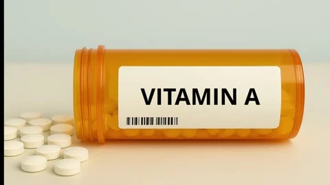 VITAMIN A supplement for vision immunity and skin health box of tablets on Stock Footage 346761293