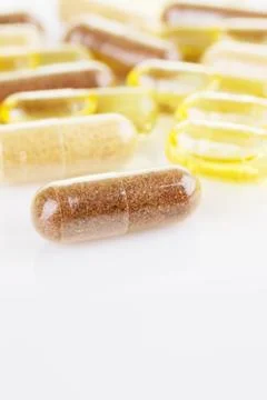 Vitamin supplements Stock Photos