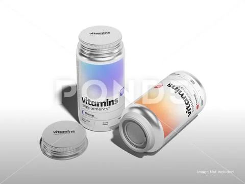 Vitamin Supplements Product Mockup PSD Template