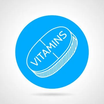 Vitamin supplements round vector icon Illustrazione stock