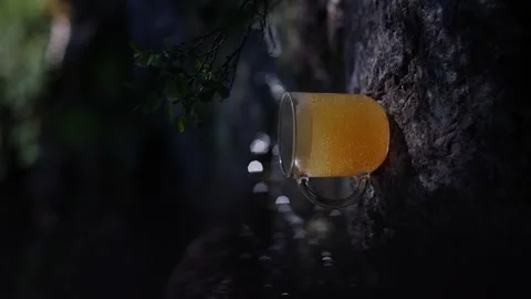 Vitamin tablet dissolving in plastic shaker cup Stock Footage 249440016