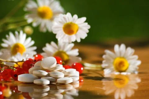 Vitamin tablets Stock Photos